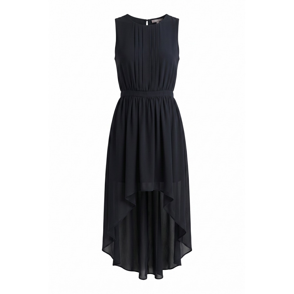 Love 21 Forever 21 Black Pleated High Low Chiffon Dress Small Sleeveless Formal‎